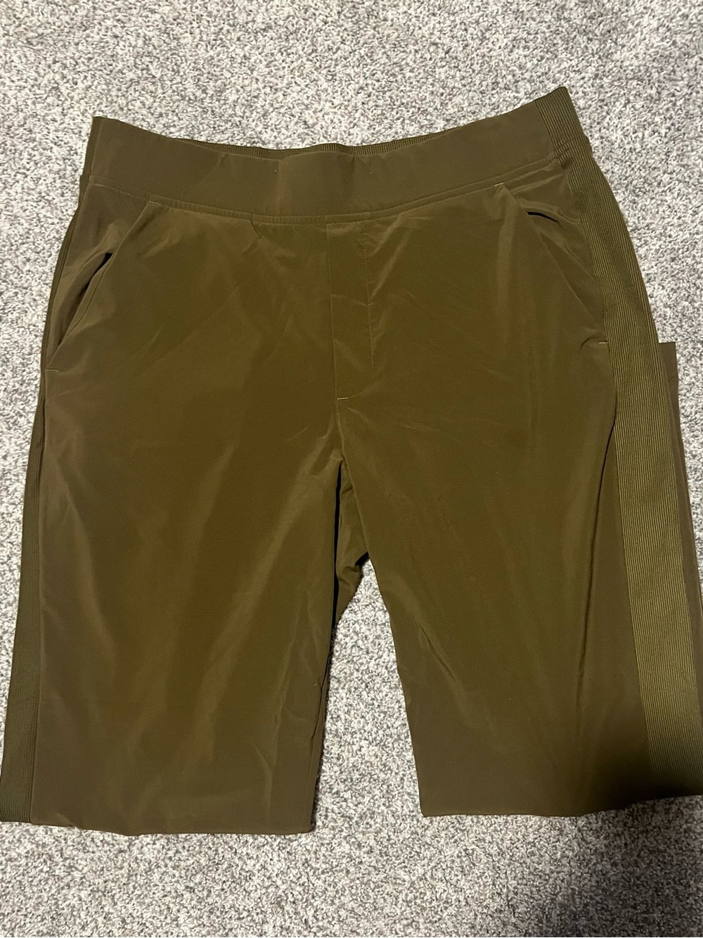 Athleta Olive Green pants with Side Panels